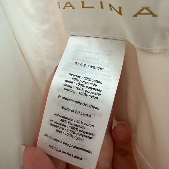 Galina Mermaid Wedding Dress 6P NWT Style 7WG3381 Lace Detail - Picture 13 of 14